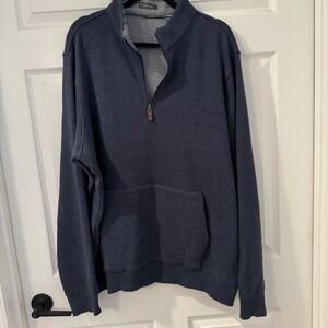 Turtleson 1/4 Zip Performance Golf Sweatshirt Mens Size 2XL Navy Blue Stretch